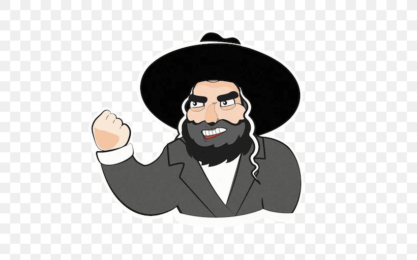 Sticker Jewish People Telegram VK, PNG, 512x512px, Sticker, Artist, Beard, Behavior, Cartoon Download Free