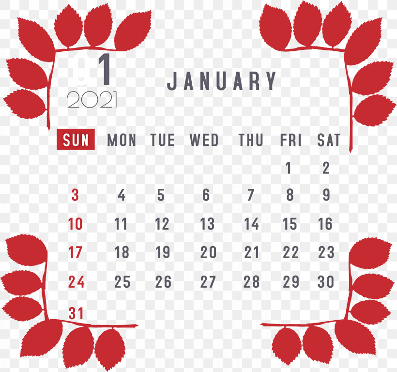 January 2021 Printable Calendar January Calendar, PNG, 3000x2811px, 2021 Calendar, January, Calendar, Calendar Date, Calendar System Download Free