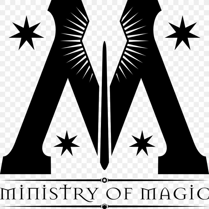 Magic In Harry Potter Ministry Of Magic Fictional Universe Of Harry Potter Lord Voldemort, PNG, 2400x2400px, Harry Potter, Black And White, Brand, Fictional Universe Of Harry Potter, Hogwarts Download Free