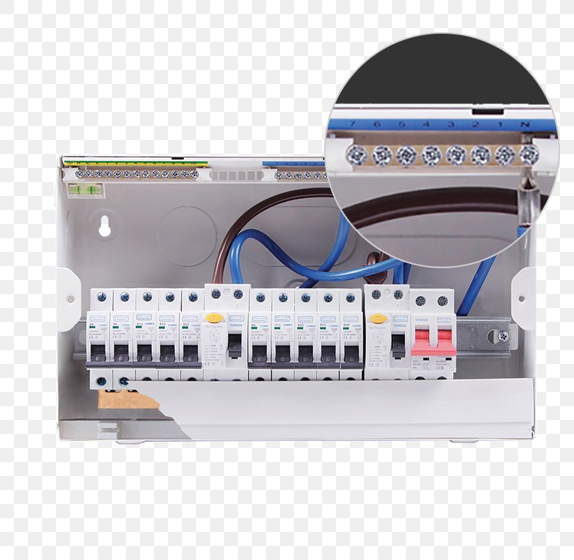 Electronic Component Consumer Unit Electronics Electrical Wires & Cable Residual-current Device, PNG, 800x800px, Electronic Component, Ac Power Plugs And Sockets, Circuit Breaker, Consumer Unit, Diagram Download Free