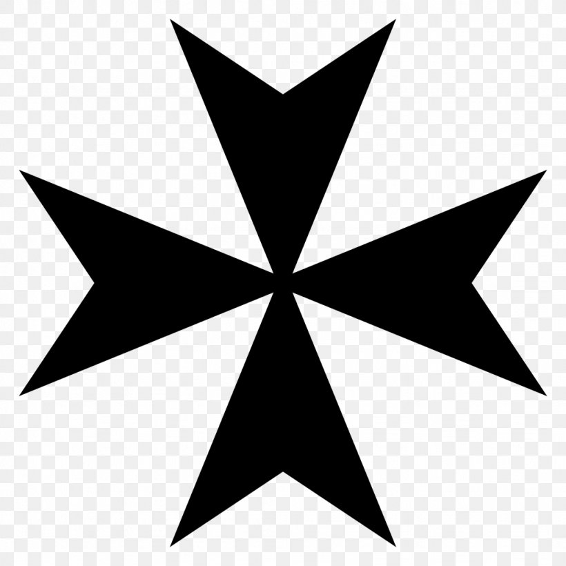 Order Of Saint John Order Of Saint Lazarus Maltese Cross Knights Hospitaller Sovereign Military Order Of Malta, PNG, 1024x1024px, Order Of Saint John, Area, Black, Black And White, Christian Cross Download Free