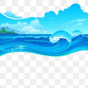 Sea Turquoise - Wave Water Aqua Blue Wind Wave PNG