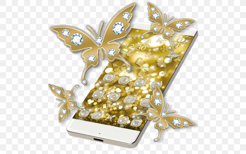 Butterfly Android Mobile Phones, PNG, 512x512px, Butterfly, Android, Android Jelly Bean, Bling Bling, Brooch Download Free
