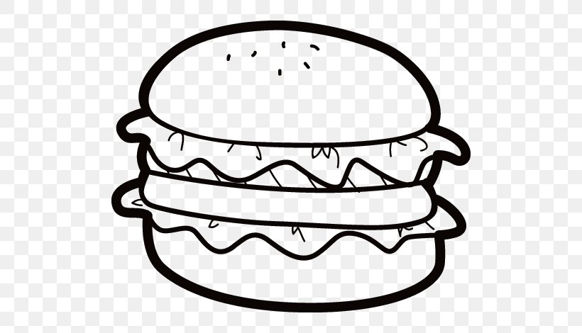 Hamburger Drawing Junk Food Fast Food, PNG, 600x470px, Hamburger, Black And White, Chicken Meat, Coloring Book, Dish Download Free