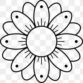 Daisy Family Smile - Sunflower Black And White PNG