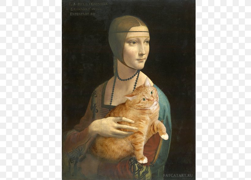 Cecilia Gallerani Lady With An Ermine Fat Cat Art: Famous Masterpieces Improved By A Ginger Cat With Attitude Mona Lisa, PNG, 800x587px, Lady With An Ermine, Art, Artist, Artwork, Cat Download Free
