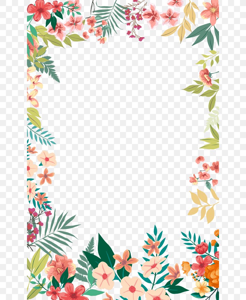Small Fresh Flowers Hand Painted Frame, PNG, 640x1000px, Watercolour Flowers, Area, Border, Border Flowers, Flora Download Free