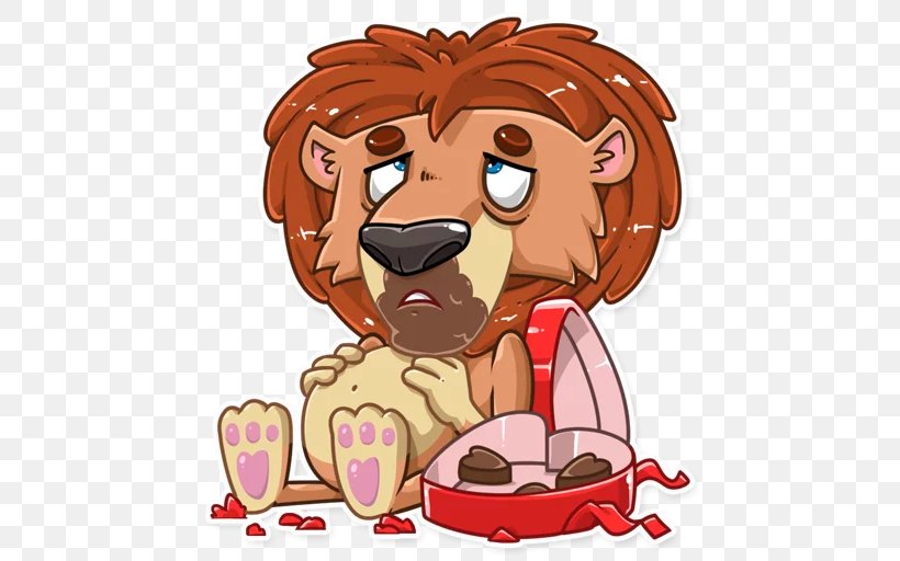 Lion Sticker Dog Telegram Clip Art, PNG, 512x512px, Watercolor, Cartoon, Flower, Frame, Heart Download Free