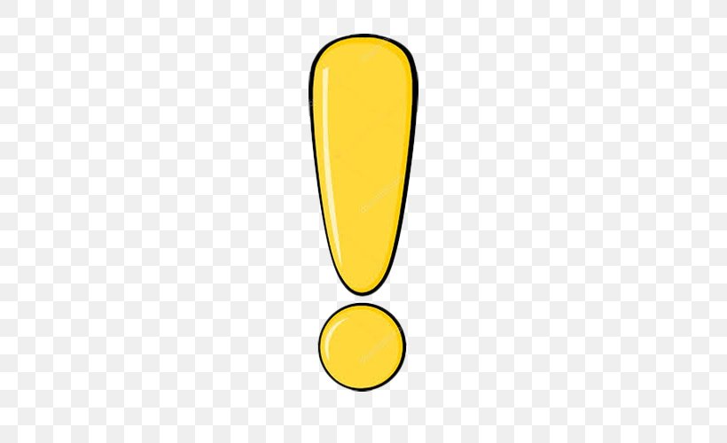 Exclamation Mark Yellow Cartoon, PNG, 500x500px, Exclamation Mark, Admiration, Cartoon, Cuteness, Rectangle Download Free