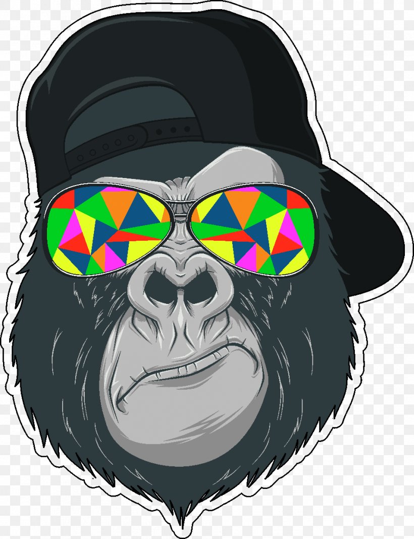 Gorilla Ape Chimpanzee, PNG, 952x1238px, Gorilla, Ape, Art, Bumper Sticker, Chimpanzee Download Free