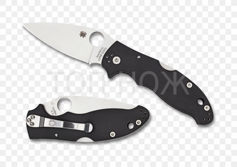 Hunting & Survival Knives Pocketknife Spyderco, Inc., PNG, 1100x778px, Hunting Survival Knives, Blade, Cold Weapon, Cpm S30v Steel, Cutting Tool Download Free