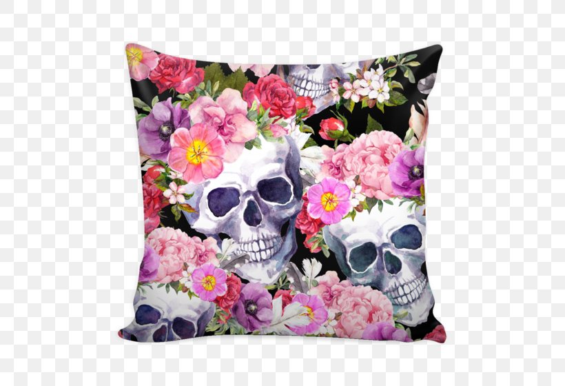 Human Skull Flower Stock Photography, PNG, 560x560px, Skull, Cushion, Cut Flowers, Day Of The Dead, Drawing Download Free