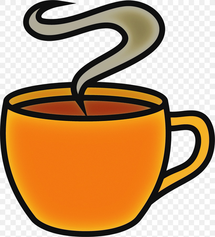 Coffee Cup, PNG, 2430x2682px, Yellow, Coffee Cup, Cup, Drinkware, Orange Download Free