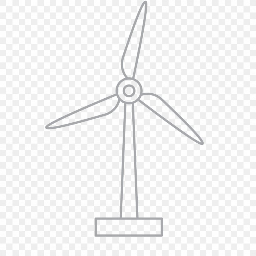 Wind Turbine Line Angle, PNG, 1000x1000px, Wind Turbine, Black And White, Machine, Turbine, Wind Download Free