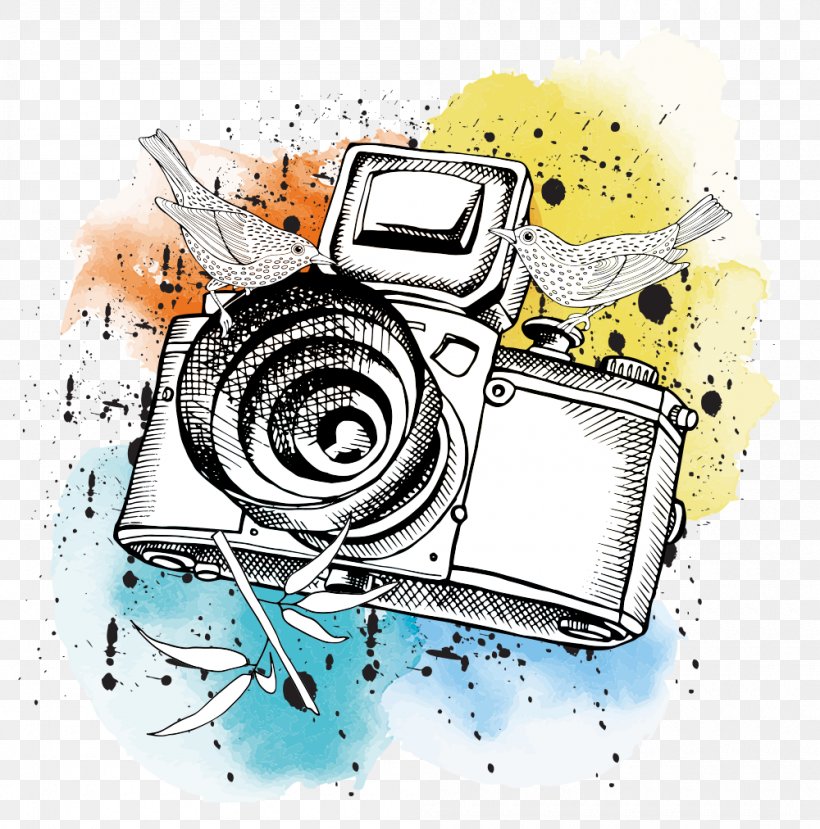 Camera Photography Poster Illustration, PNG, 1000x1012px, Camera, Art, Designer, Illustration, Pattern Download Free