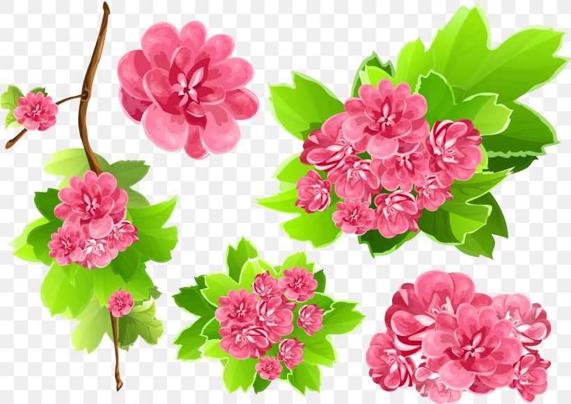 Pink Flowers Clip Art, PNG, 2026x1434px, Flower, Annual Plant, Blossom, Cut Flowers, Floral Design Download Free