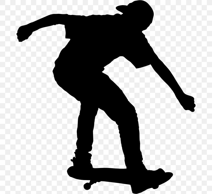 Skateboarding Trick Silhouette Sport, PNG, 694x752px, Skateboarding, Black, Black And White, Drawing, Footwear Download Free