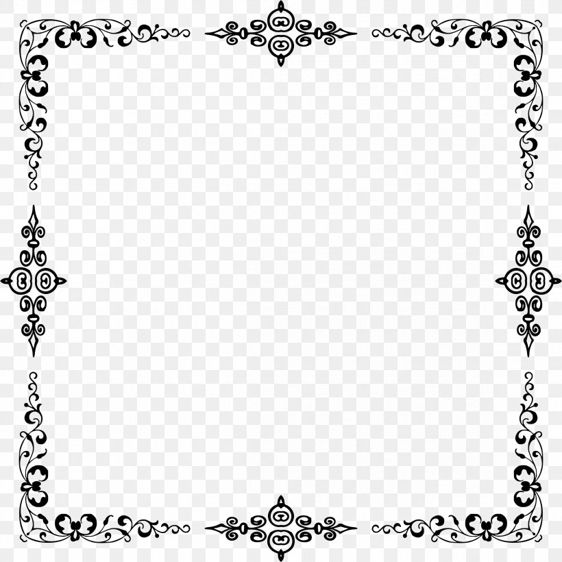 Picture Frame Clip Art, PNG, 2332x2332px, Picture Frame, Area, Black, Black And White, Body Jewelry Download Free