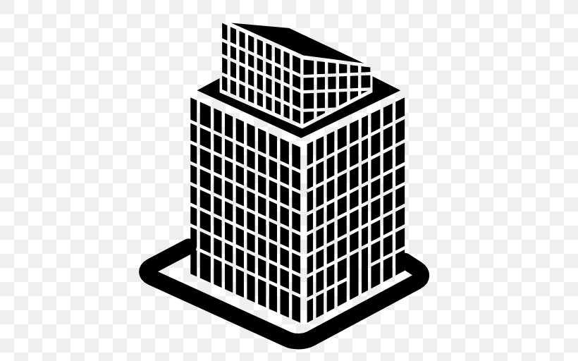 Building Business Skyscraper, PNG, 512x512px, Building, Apartment, Biurowiec, Black And White, Business Download Free