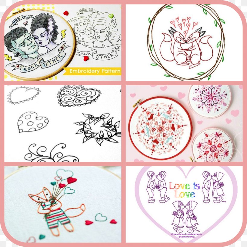 Embroidery Craft Information Valentine Bloom Pattern, PNG, 1024x1024px, Embroidery, Area, Art, Cartoon, Character Download Free