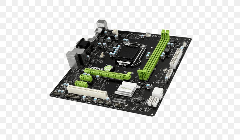 Motherboard Dell LGA 1150 MSI H81M ECO MicroATX, PNG, 599x479px, Motherboard, Atx, Central Processing Unit, Computer Component, Computer Hardware Download Free