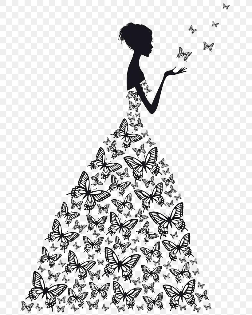 Butterfly Stock Photography Royalty-free Illustration, PNG, 716x1024px, Butterfly, Art, Artwork, Black And White, Clothing Download Free