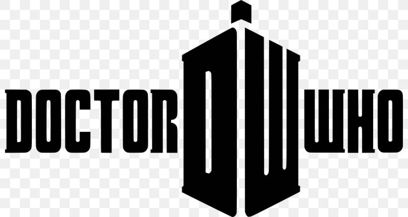 Doctor Logo TARDIS Television Show, PNG, 800x438px, Doctor, Black And White, Brand, Dalek, Decal Download Free