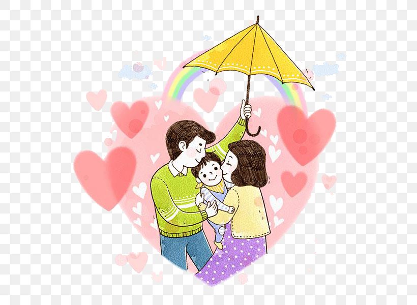 Cartoon Umbrella Drawing Illustration, PNG, 600x600px, Cartoon, Designer, Drawing, Fictional Character, Heart Download Free