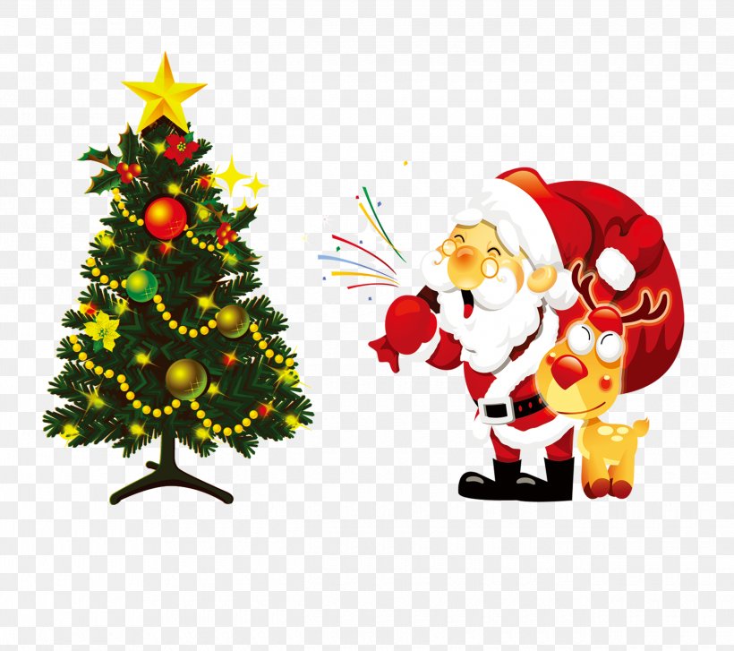 Santa Claus Christmas Tree Illustration, PNG, 2480x2201px, Santa Claus, Christmas, Christmas Card, Christmas Decoration, Christmas Ornament Download Free