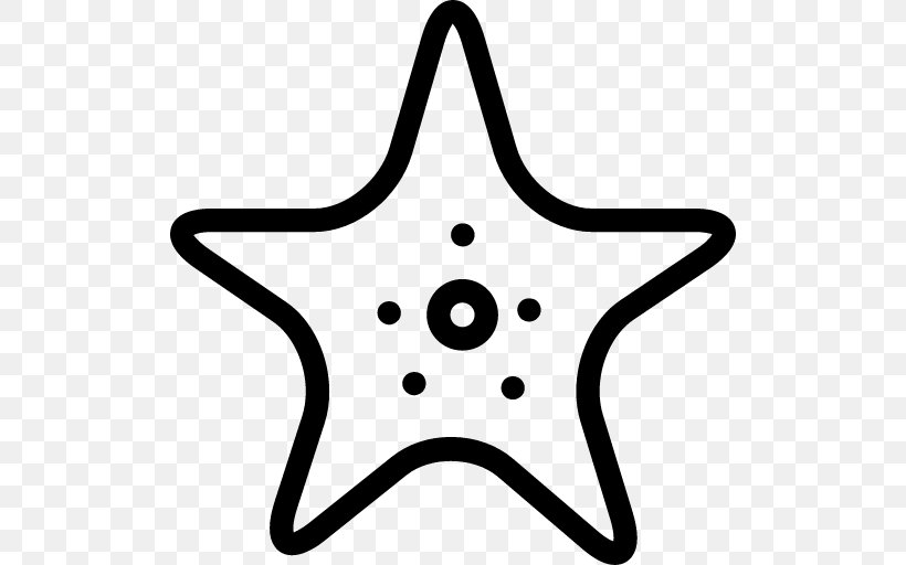 Starfish, PNG, 512x512px, Starfish, Black, Black And White, Logo, Point Download Free