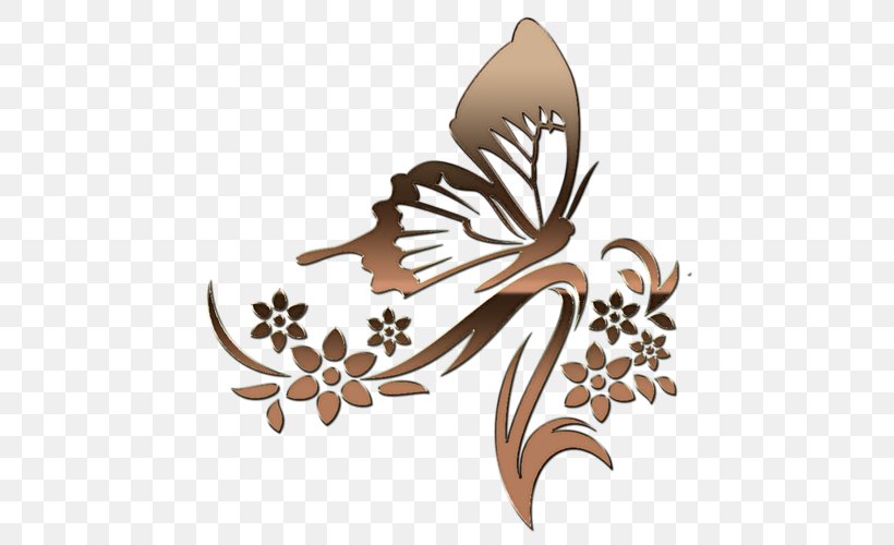 Butterfly Wall Decal Flower Pattern, PNG, 500x500px, Butterfly, Branch, Bumper Sticker, Decal, Decorative Arts Download Free