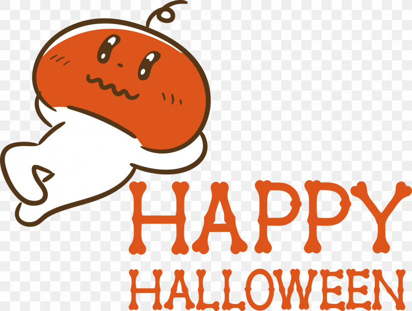 Happy Halloween, PNG, 3000x2266px, Happy Halloween, Cartoon, Happiness, Line, Logo Download Free