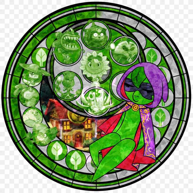Stained Glass Plants Vs. Zombies Heroes Plants Vs. Zombies: Garden Warfare, PNG, 1024x1024px, Stained Glass, Badge, Deviantart, Flora, Glass Download Free