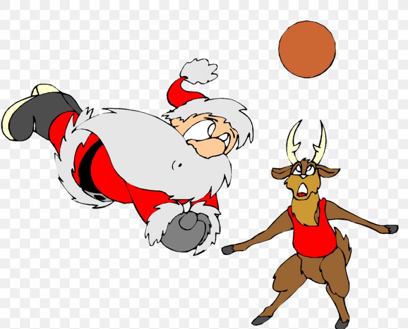 Santa Claus Volleyball Christmas Day Sports Gift, PNG, 990x800px, Santa Claus, Cartoon, Christmas, Christmas Day, Deer Download Free