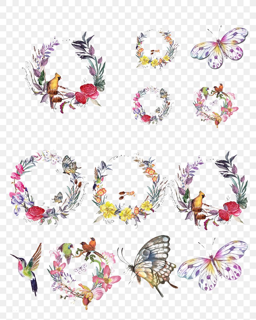 Wreath Garland Flower, PNG, 788x1024px, Wreath, Art, Butterfly, Crown, Cut Flowers Download Free