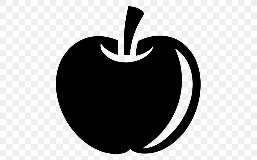 Black And White Apple Clip Art, PNG, 512x512px, Black And White, Apple, Black, Food, Fruit Download Free