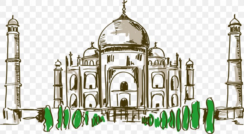 Taj Mahal Drawing Cartoon, PNG, 930x513px, Taj Mahal, Arch, Building, Cartoon, Dessin Animxe9 Download Free