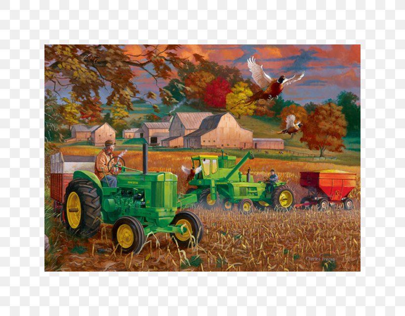 John Deere Farmall Jigsaw Puzzles Tractor, PNG, 640x640px, John Deere, Agricultural Machinery, Agriculture, Barn, Bumper Crop Download Free