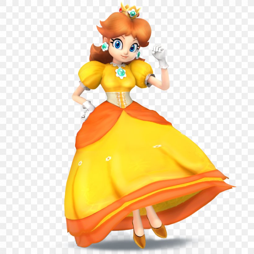 Super Smash Bros. For Nintendo 3DS And Wii U Princess Daisy Princess Peach Rosalina Mario Bros., PNG, 1200x1200px, Princess Daisy, Costume, Doll, Fictional Character, Figurine Download Free