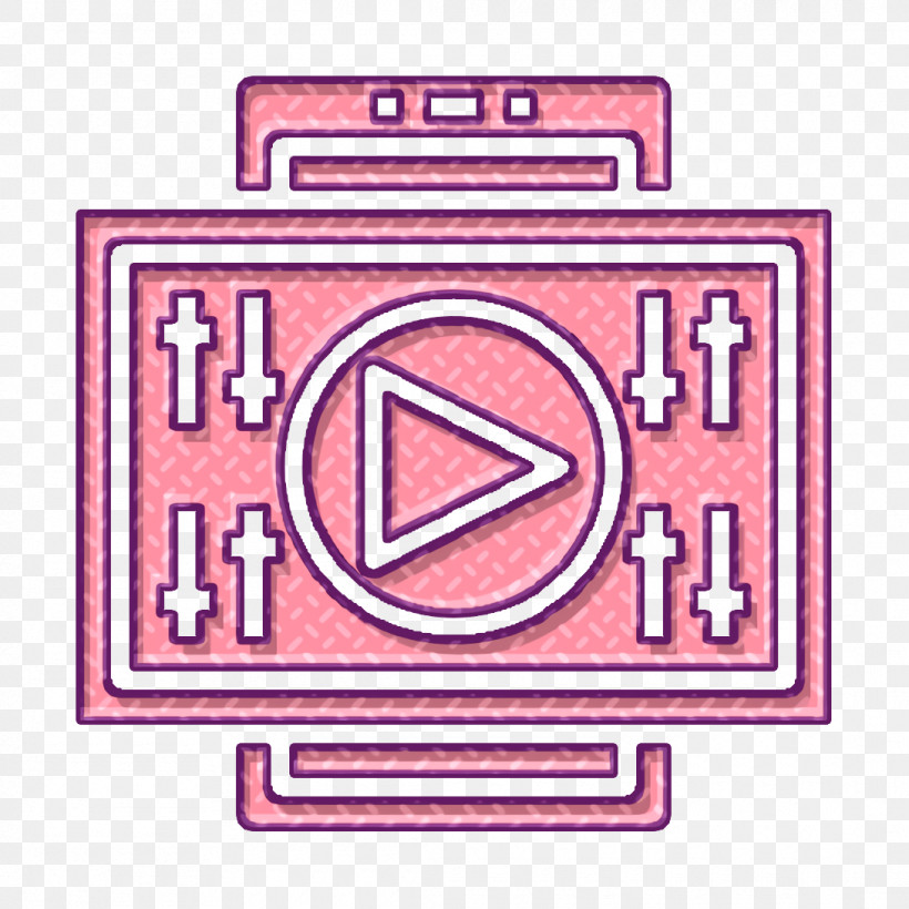 Ui Icon Video Icon Mobile Interface Icon, PNG, 1090x1090px, Ui Icon, Line, Mobile Interface Icon, Pink, Rectangle Download Free