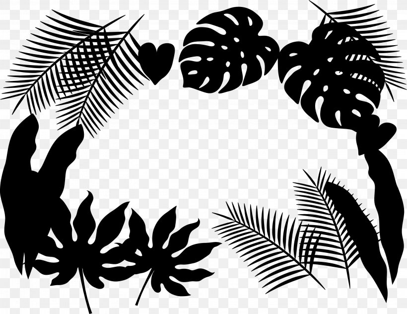 Pattern Clip Art Flower Line Leaf, PNG, 3142x2424px, Flower, Arecales, Blackandwhite, Botany, Branch Download Free