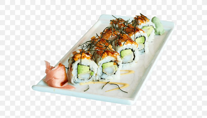Sushi California Roll Gimbap Japanese Cuisine Tempura, PNG, 946x542px, Sushi, Asian Cuisine, Asian Food, California Roll, Ceviche Download Free