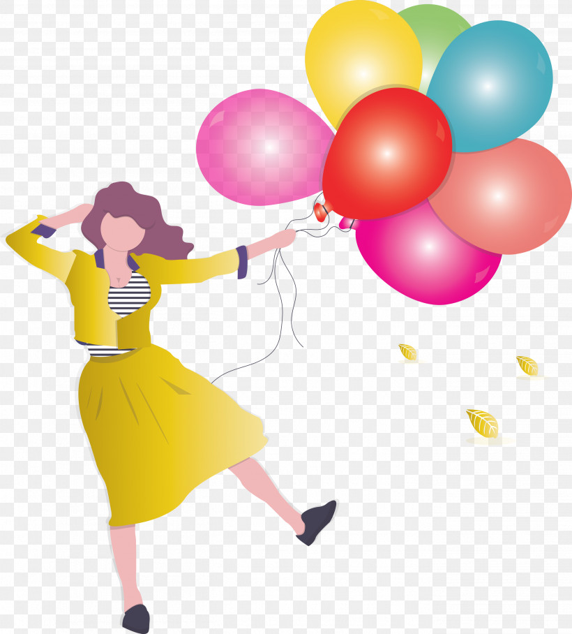 Girl Balloon Party, PNG, 2708x3000px, Girl, Balloon, Happy, Party, Party Supply Download Free