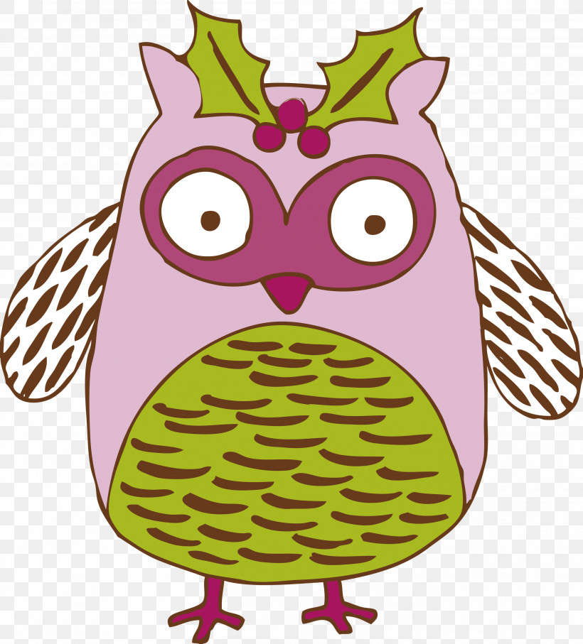 Owl Cartoon Bird Pink Bird Of Prey, PNG, 2710x3000px, Christmas Owl, Bird, Bird Of Prey, Cartoon, Cartoon Owl Download Free