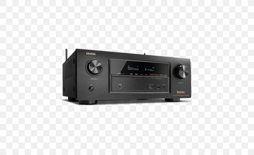 Denon AV Receiver Dolby Atmos 4K Resolution Home Theater Systems, PNG, 500x500px, 4k Resolution, Denon, Audio, Audio Equipment, Audio Receiver Download Free