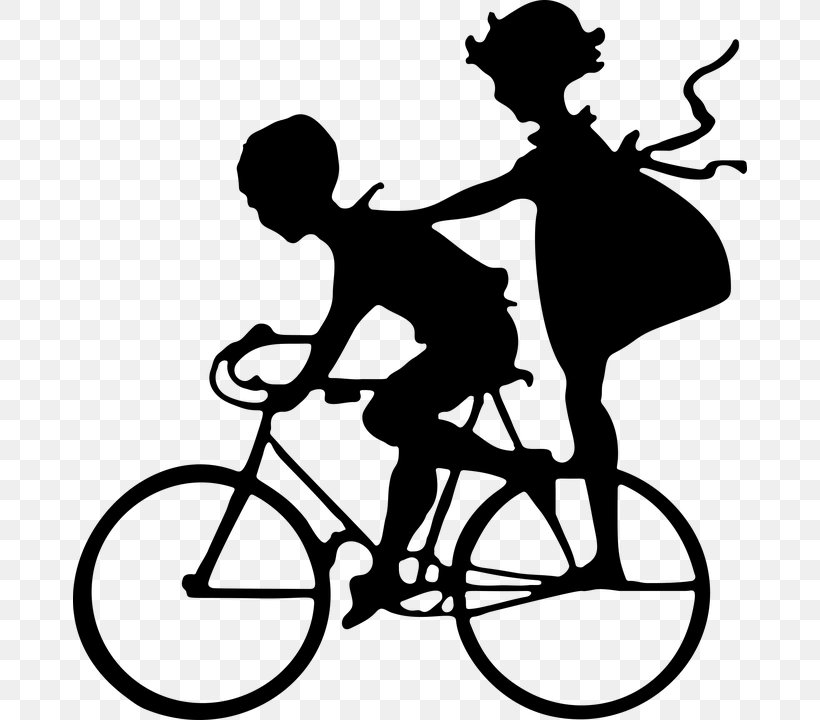 Sibling Brother Silhouette Clip Art, PNG, 674x720px, Sibling, Artwork, Bicycle, Bicycle Accessory, Bicycle Drivetrain Part Download Free