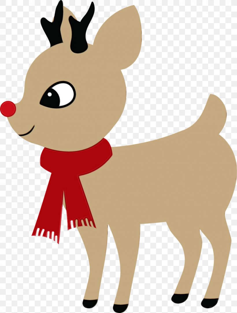 Cartoon Deer Animal Figure Tail Snout, PNG, 969x1280px, Watercolor, Animal Figure, Animation, Cartoon, Deer Download Free