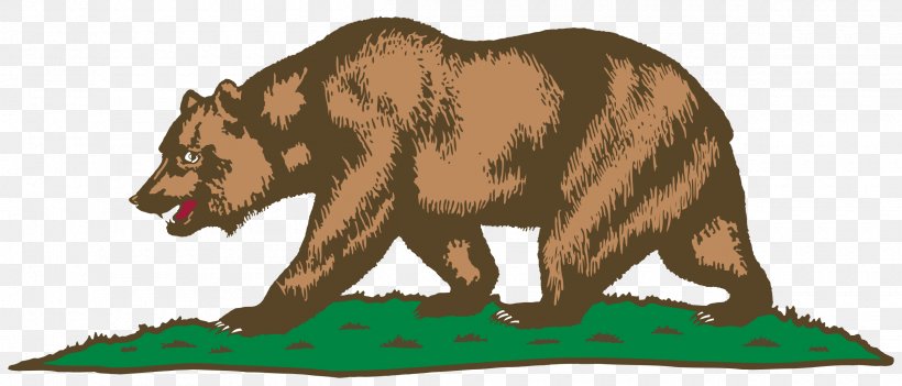California Republic California Grizzly Bear Flag Of California, PNG, 2400x1029px, California, Animal Figure, Bear, Big Cats, Brown Bear Download Free