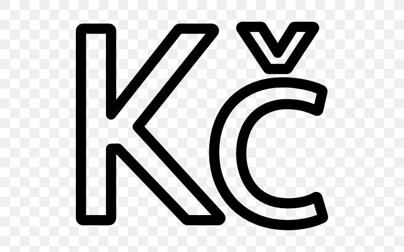 Czech Republic Czech Koruna Currency Symbol Norwegian Krone, PNG, 512x512px, Czech Republic, Area, Black And White, Brand, Currency Download Free