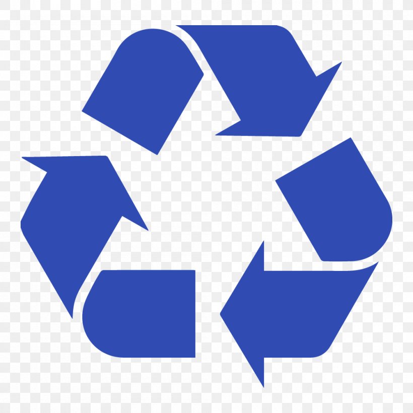 Recycling Symbol Recycling Bin, PNG, 1000x1000px, Recycling Symbol, Area, Blue, Brand, Logo Download Free